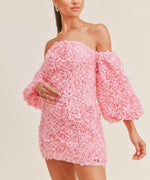 Blush Bloom Textured Mini Dress 🌸