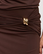Cocoa Ruched Maxi Skirt – Sold Separately