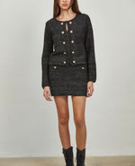 Cábala black shimmer two piece knit jacket and skirt set_ sold separately