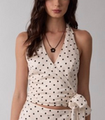 Sherri Polka Dot Halter Wrap two piece set sold separately- ivory