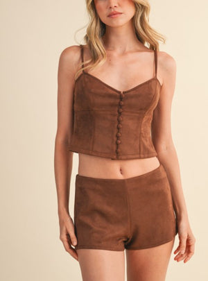 Mary Suede Shorts Set