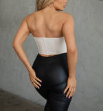 Solid bandaged corset top- ivory