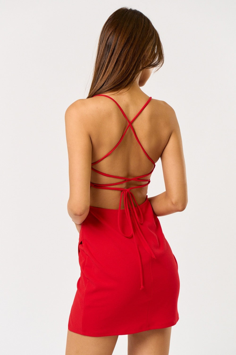 Siren Strappy Back Red Mini Dress
