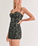 Midnight Lace Corset Mini Dress