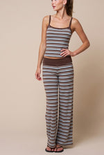 Brown Stripe Two-Piece Pant Set- sold separately