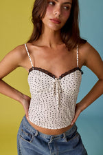 Polka Dot Lace Trim Cami