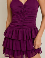 Velma ruffle hem Dress - purple