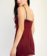 ✨ Ruby  velvet-Bow-Trim Mini Dress