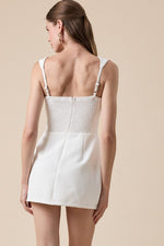 Pocket detail Mini Dress black-white