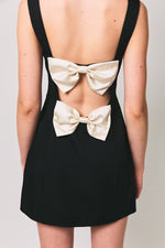 Black Bow Back Mini Dress