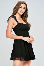 Belize black lace fit and flare dress