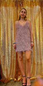 Isabella fringe cami lavender mini dress