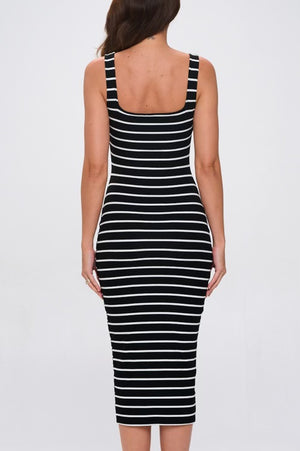 Casual striped bodycon mini dress