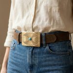 Western Concho vegan Leather Ring belt