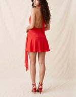 Scarlet red Halter Wrap Mini Dress