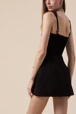Pocket detail Mini Dress black-white