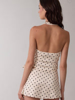 Sherri Polka Dot Halter Wrap two piece set sold separately- ivory
