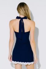 Navy Lace trimmed Two-Piece Set (Sold Separately)