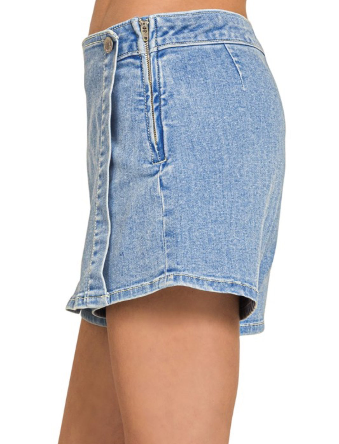 Camila Crossover Denim Skort- blue