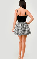 Gingham Contrast Mini bubble Dress