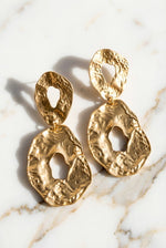 Hammered Gold drop earrings