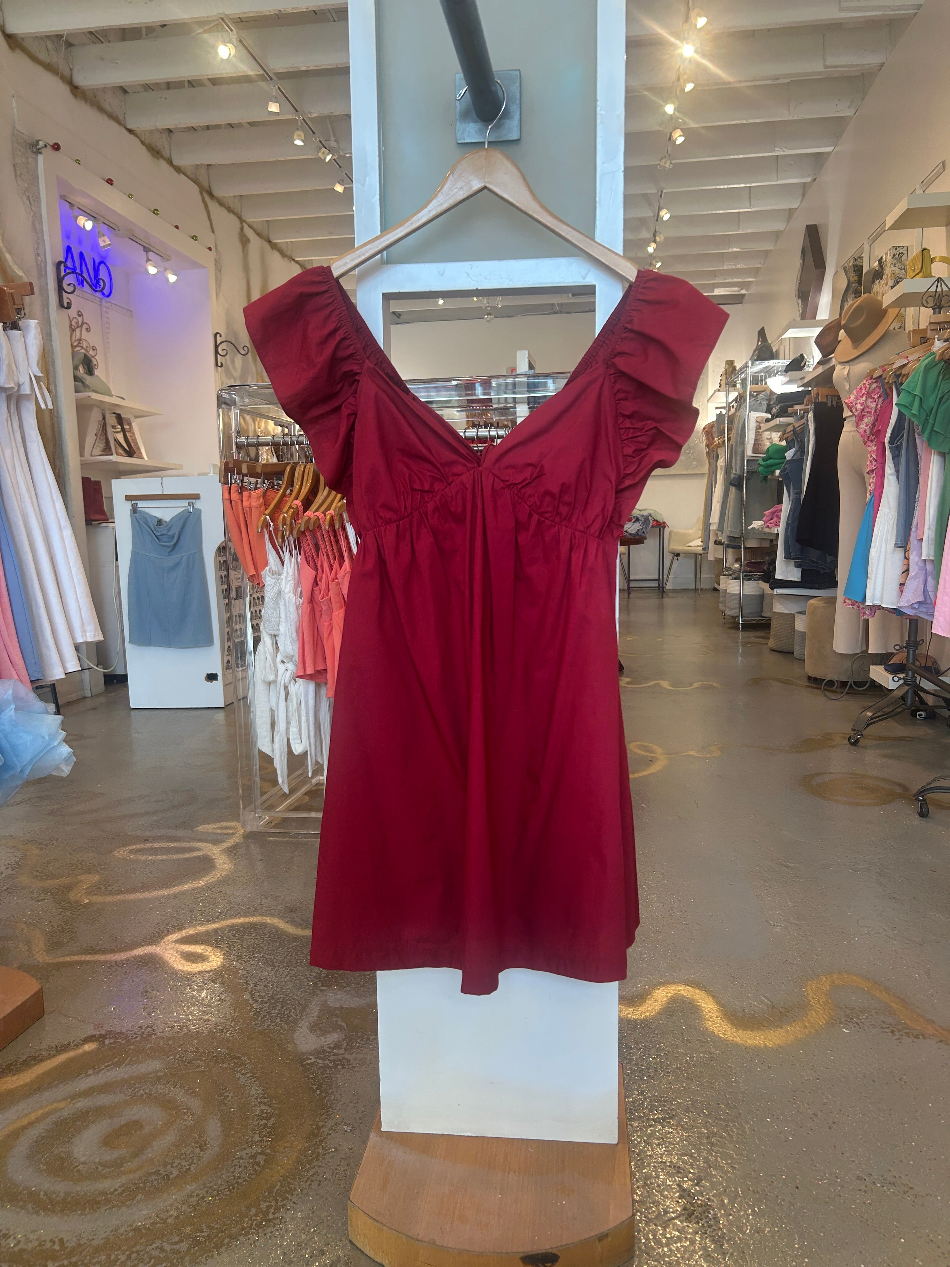 Audrey tie back ruffle sleeve mini dress