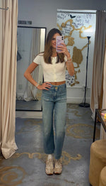 Cropped short sleeve knit Cardigan Top. ivory- yellow- pink