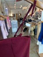 Burgundy Gold Bead Mini Dress