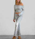 Jasmin two piece knit pant set sold separately- Light gray