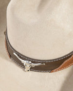 Western Suede Cowboy Hat with Longhorn Detail