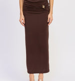 Cocoa Ruched Maxi Skirt – Sold Separately
