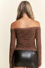 Cocoa Lace Off-Shoulder Top 🤎
