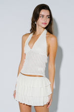 Ruffle Mini Skirt Sage - Ivory