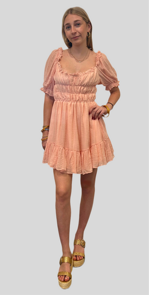 Maya ruffle mini dress-blush
