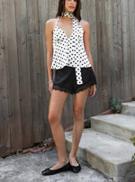 Polka Dot Scarf Halter Top