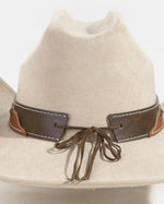 Western Suede Cowboy Hat with Longhorn Detail