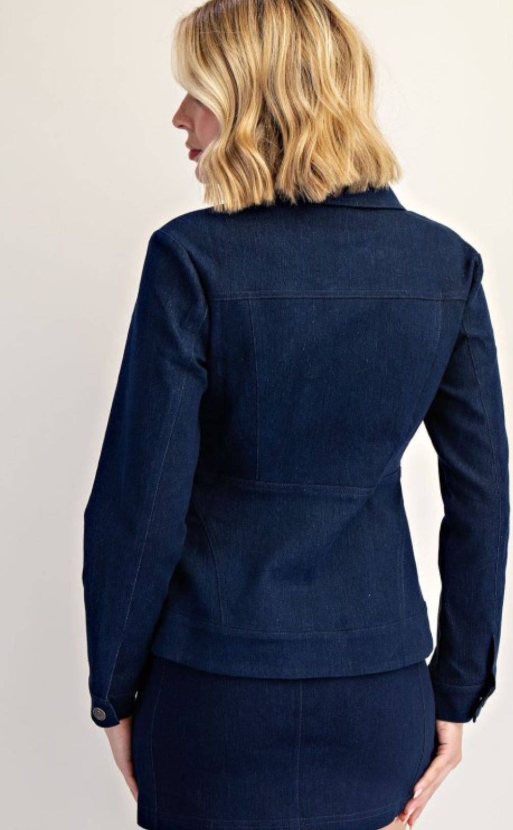 Buckle Up Denim jacket -navy blue