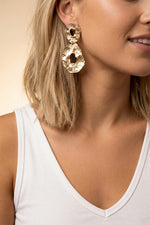 Hammered Gold drop earrings