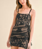 Paris black lace mini dress
