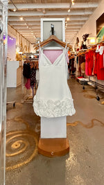 Rosette Hem Mini Dress pink- white -black
