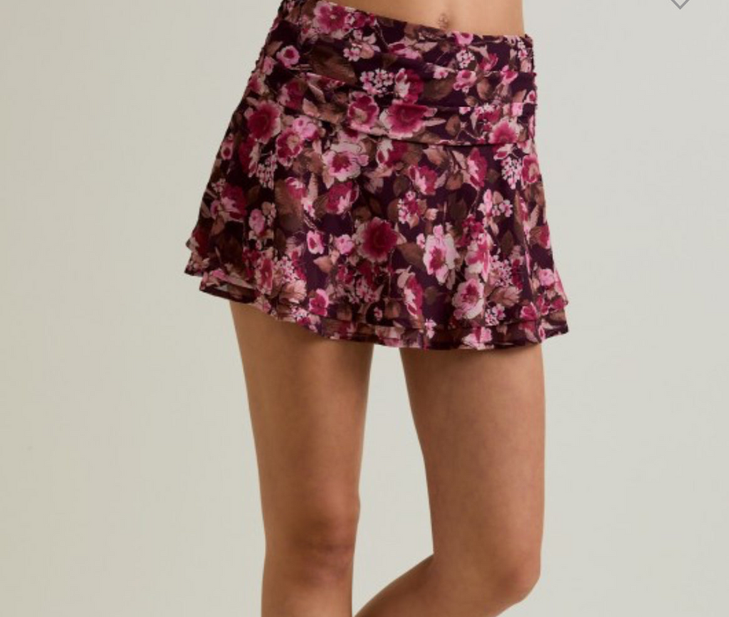 Brianna Floral Mini Skirt