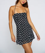 Retro Halter Polka Dot Mini Dress