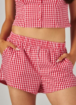 Sweetheart Gingham Crop Top & Shorts Set