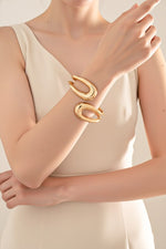 Gold Sculptural Cuff Bracelet