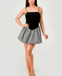 Gingham Contrast Mini bubble Dress