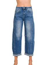 Medium Wash Barrel Leg Jeans