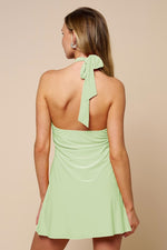 Light Green Halter Mini Dress