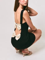 Black Bow Back Mini Dress