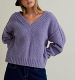 Madeline Fuzzy V-Neck Sweater