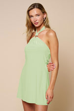 Light Green Halter Mini Dress